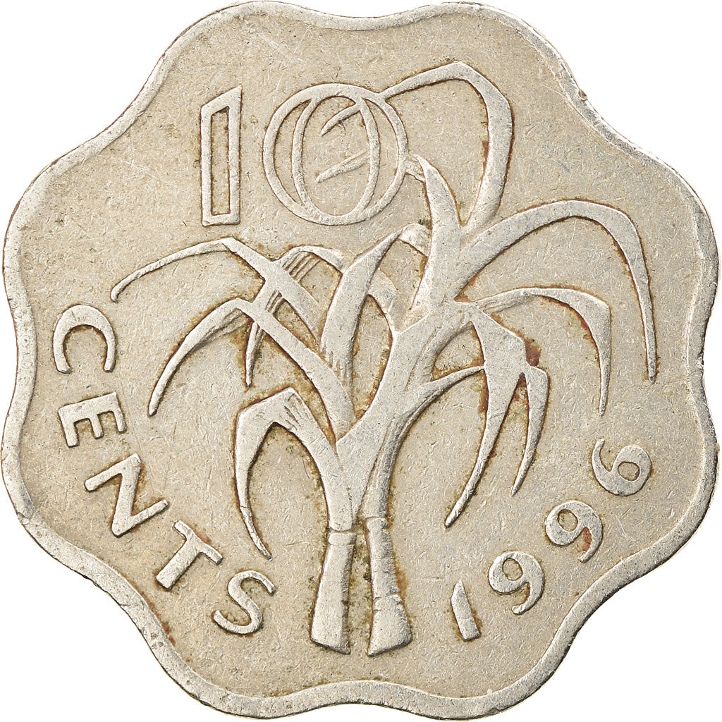Munten, Swaziland, King Msawati III, 10 Cents, 1996, ZF, Copper-nickel, KM:49