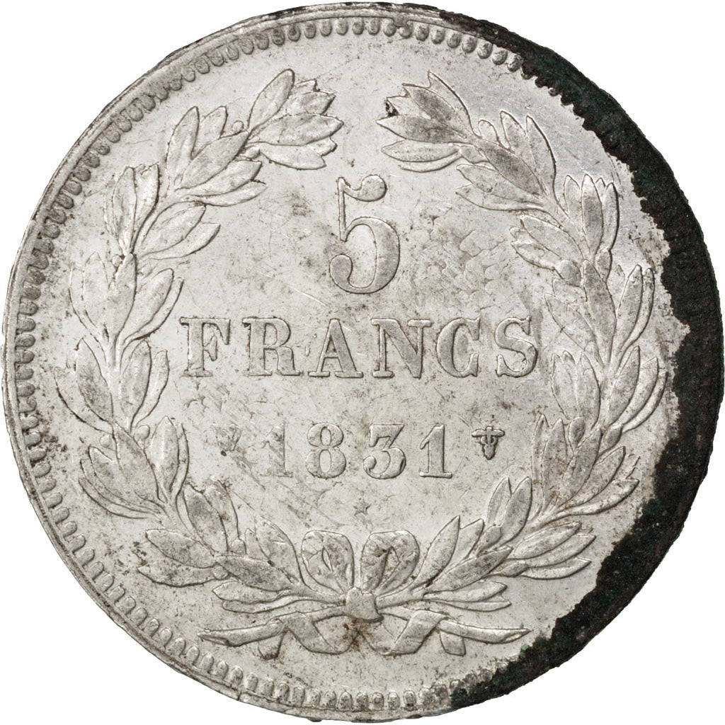Moneta, Francia, Louis-Philippe, 5 Francs, 1831, Lille, BB+, Argento, KM:745.13