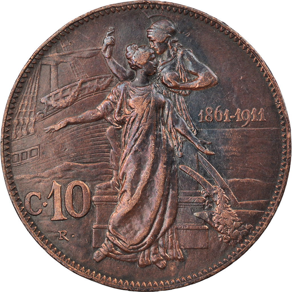 Monnaie, Italie, Vittorio Emanuele III, 10 Centesimi, 1911, Rome, TTB, Bronze