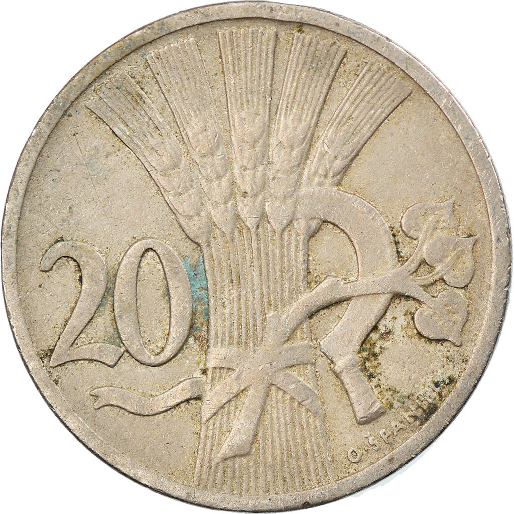 Moneda, Checoslovaquia, 20 Haleru, 1921, MBC, Cobre - níquel, KM:1