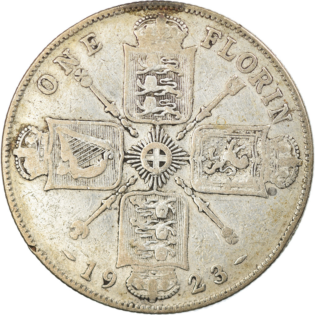 Munten, Groot Bretagne, George V, Florin, Two Shillings, 1923, FR+, Zilver