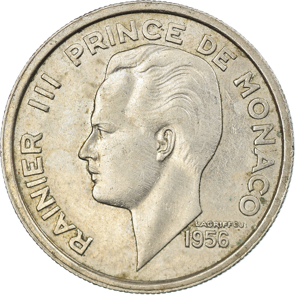 Monaco, Rainier III, 100 Francs, Cent, 1956, BB, Rame-nichel, KM:134, Gadoury:MC