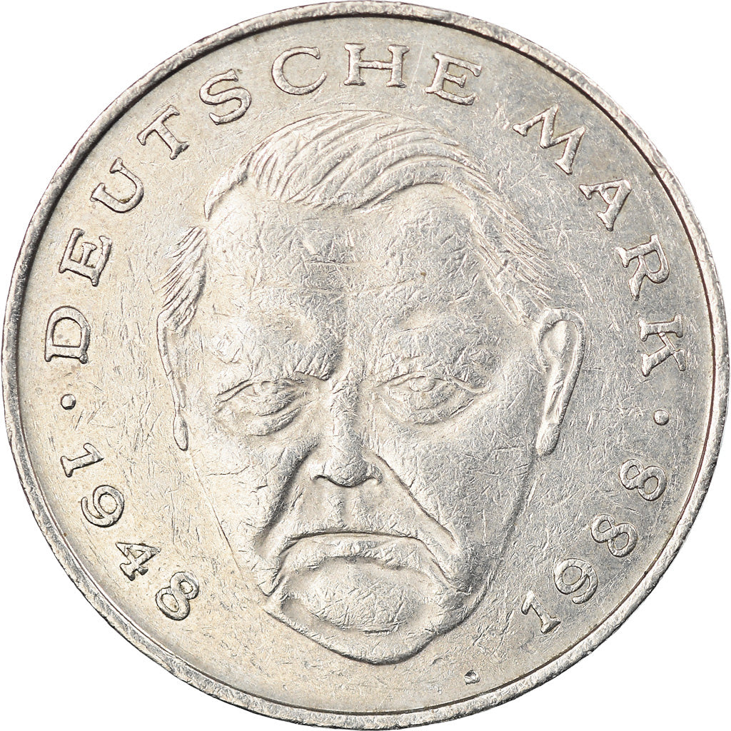 Moneta, GERMANIA - REPUBBLICA FEDERALE, 2 Mark, 1989, Stuttgart, BB, Nichel