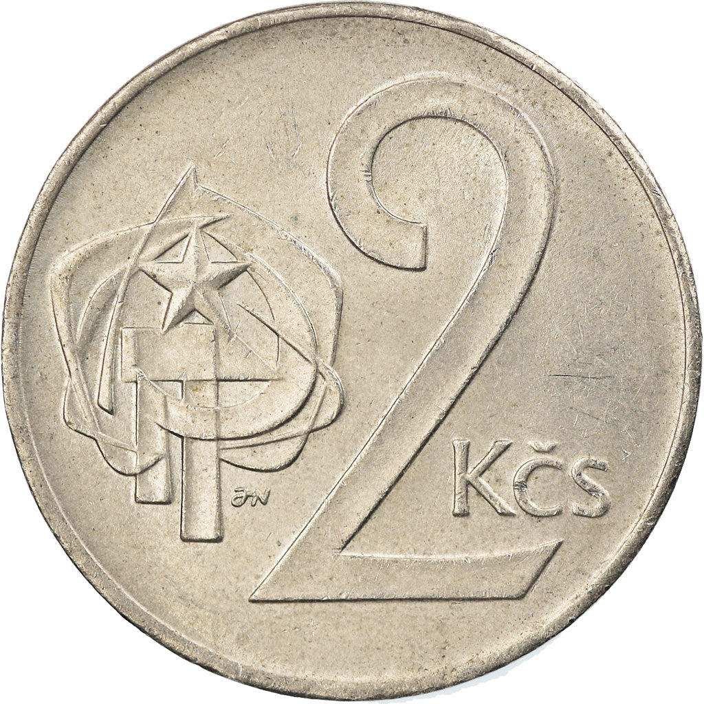 Moneda, Checoslovaquia, 2 Koruny, 1975, EBC, Cobre - níquel, KM:75