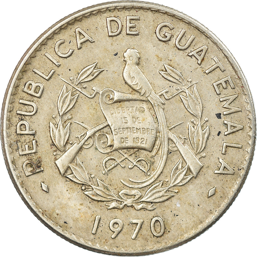 Coin, Guatemala, 10 Centavos, 1970, EF(40-45), Copper-nickel, KM:267