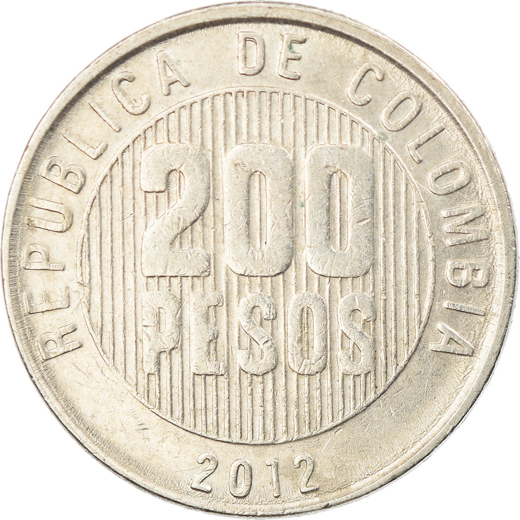 Moneta, Colombia, 200 Pesos, 2012, BB, Rame-nichel-zinco, KM:287