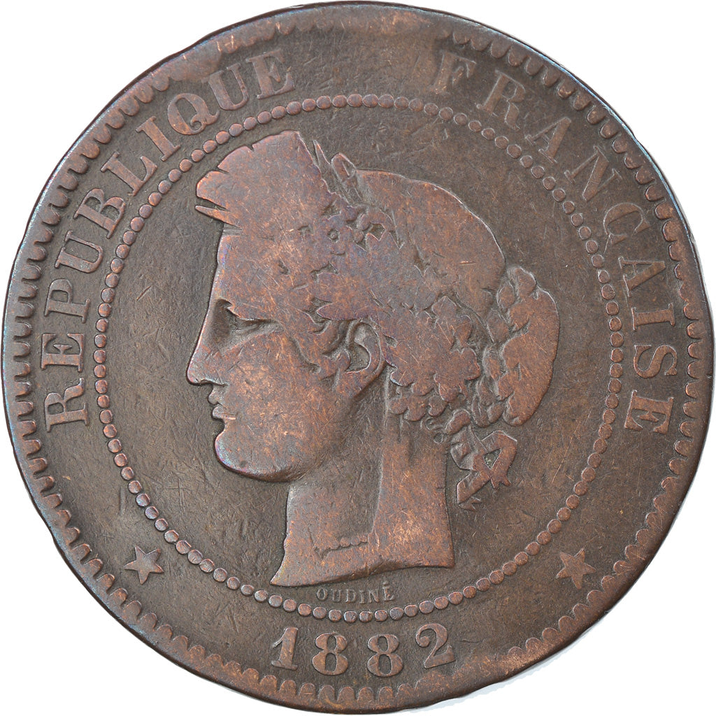 Münze, Frankreich, Cérès, 10 Centimes, 1882, Paris, S, Bronze, KM:815.1