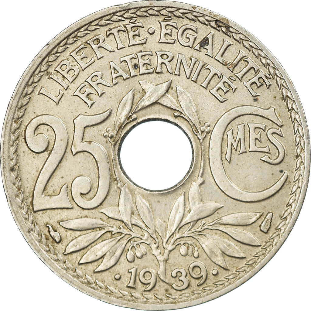 Moneda, Francia, Lindauer, 25 Centimes, 1939, MBC, Níquel - bronce, KM:867b
