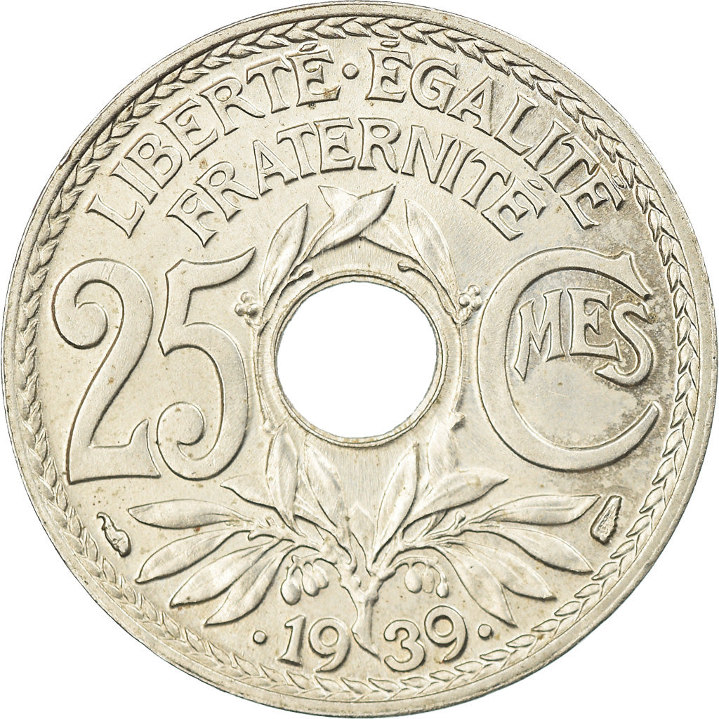 Coin, France, Lindauer, 25 Centimes, 1939, EF(40-45), Nickel-Bronze, KM:867b