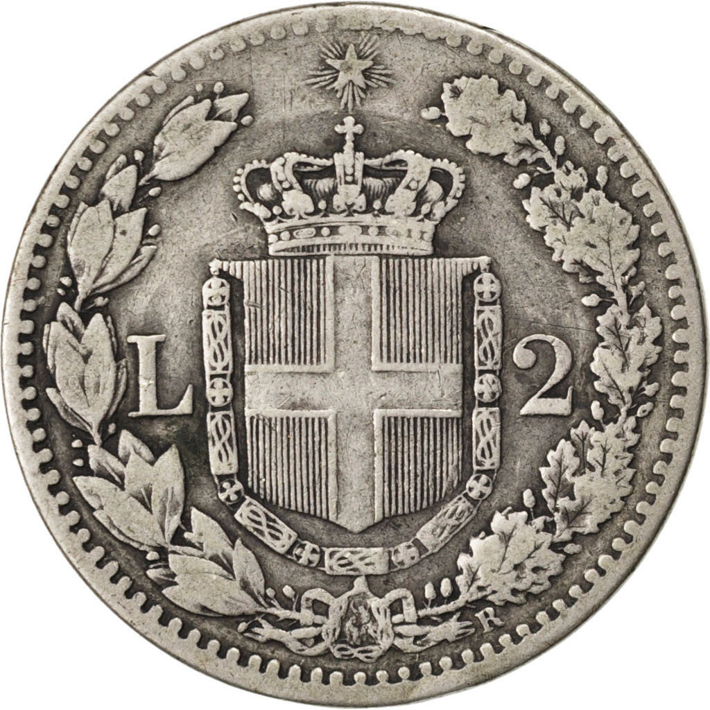 Coin, Italy, Umberto I, 2 Lire, 1881, Rome, VF(20-25), Silver, KM:23