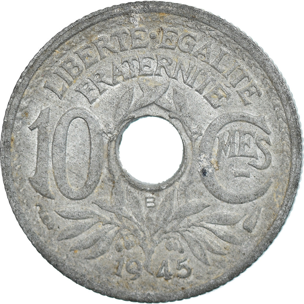 Moneta, Francia, Lindauer, 10 Centimes, 1945, Paris, BB, Zinco, KM:906.1