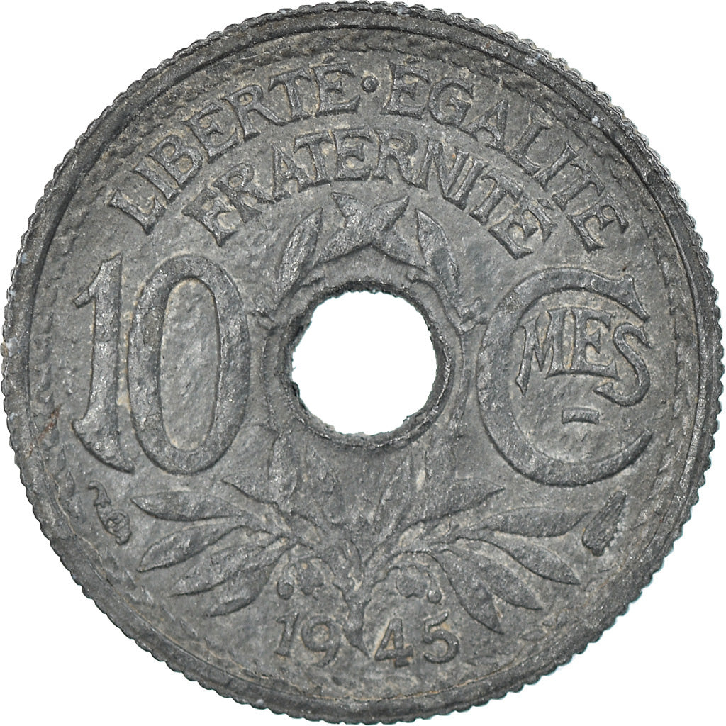 Coin, France, Lindauer, 10 Centimes, 1945, Paris, EF(40-45), Zinc, KM:906.1