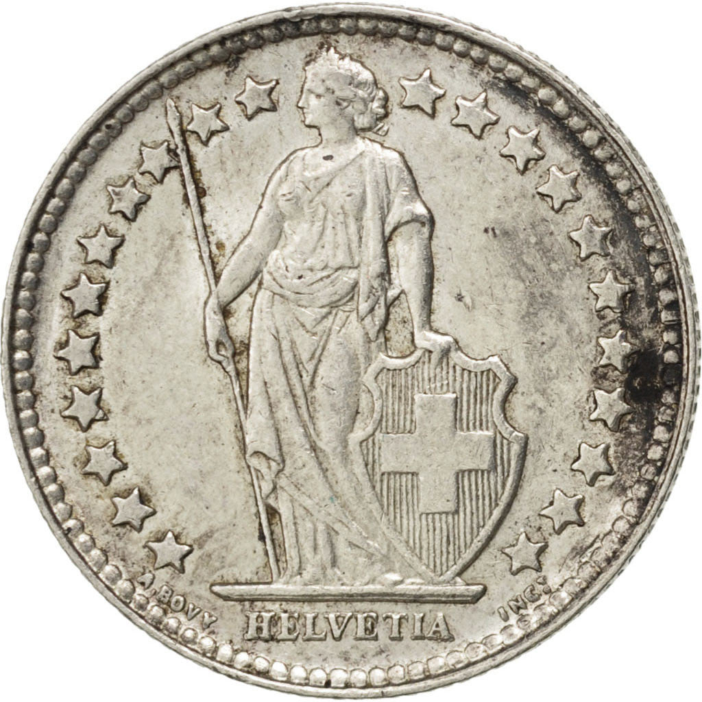 Coin, Switzerland, 1/2 Franc, 1952, AU(50-53), Silver, KM:23