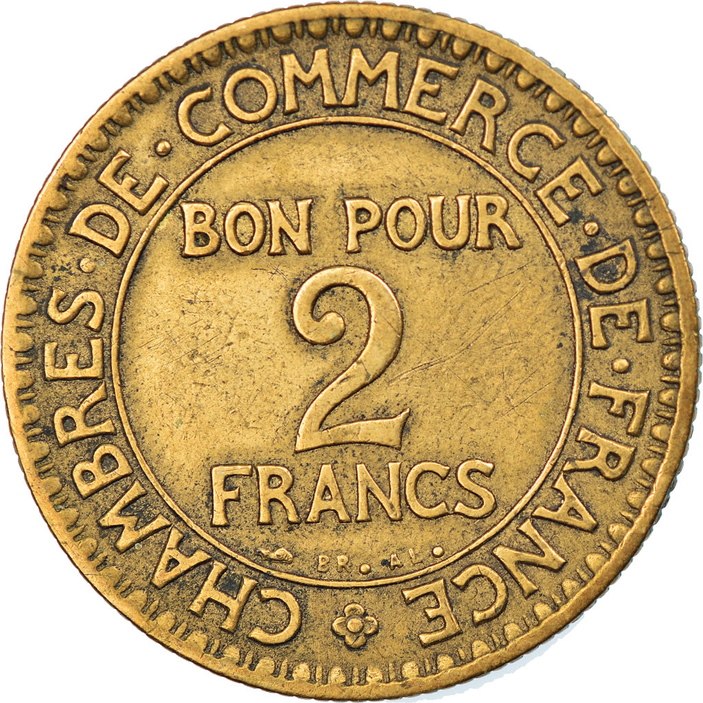 Francia, Chambre de commerce, 2 Francs, 1922, Paris, BB, Alluminio-bronzo