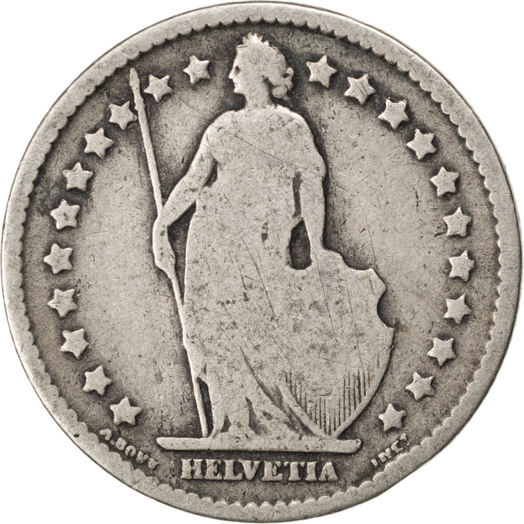 Coin, Switzerland, Franc, 1876, VF(20-25), Silver, KM:24