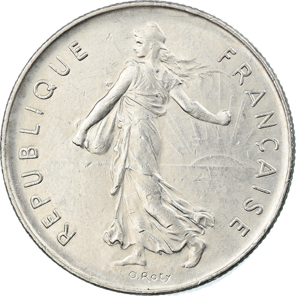 Moeda, França, Semeuse, 5 Francs, 1974, Paris, EF(40-45), Cobre-Níquel