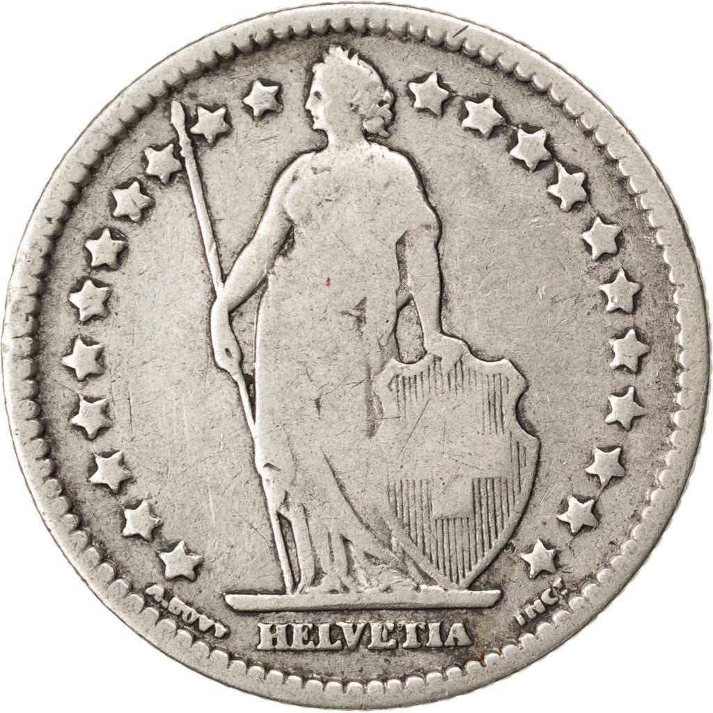 Moneta, Svizzera, Franc, 1887, MB+, Argento, KM:24