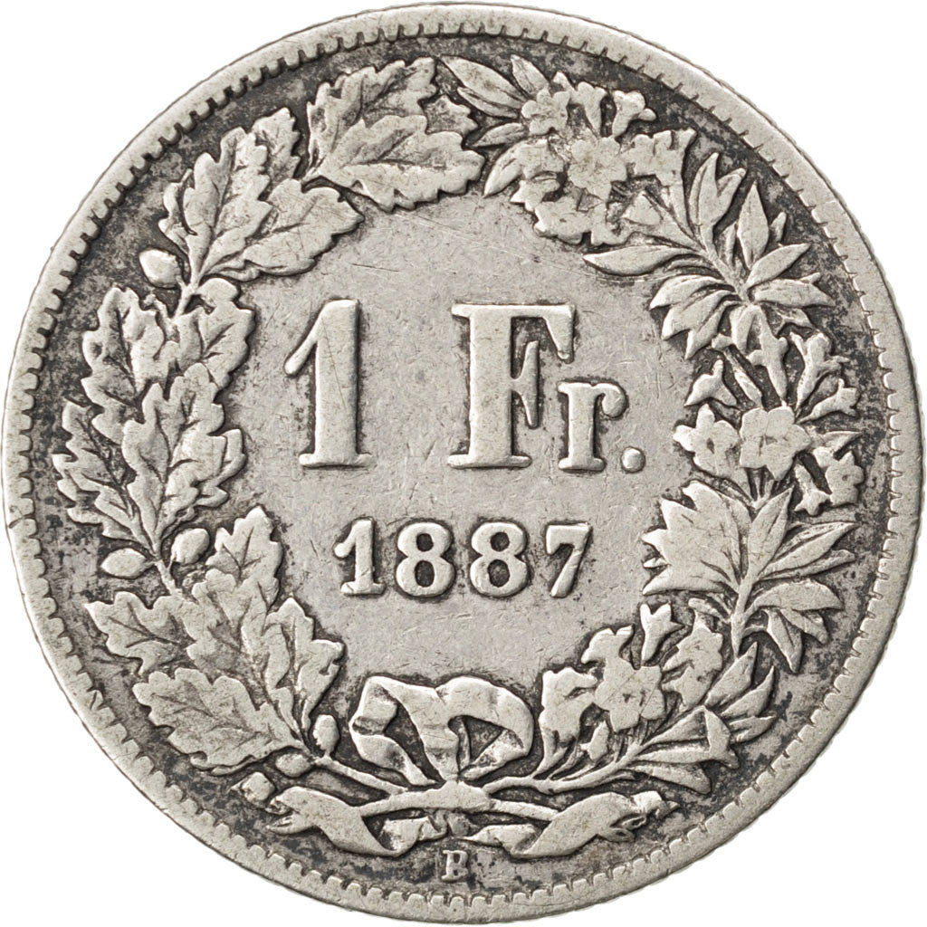 Moneta, Svizzera, Franc, 1887, MB+, Argento, KM:24