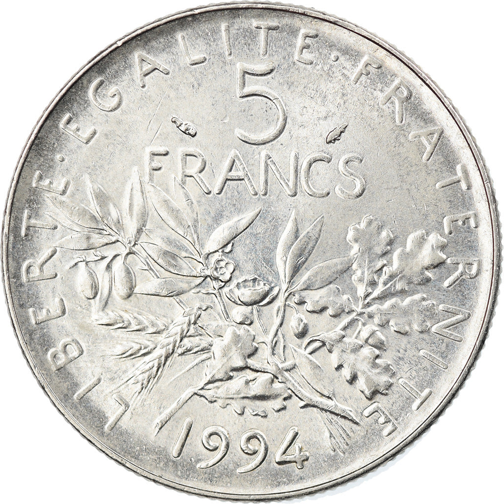 Coin, France, Semeuse, 5 Francs, 1994, Paris, EF(40-45), Nickel Clad