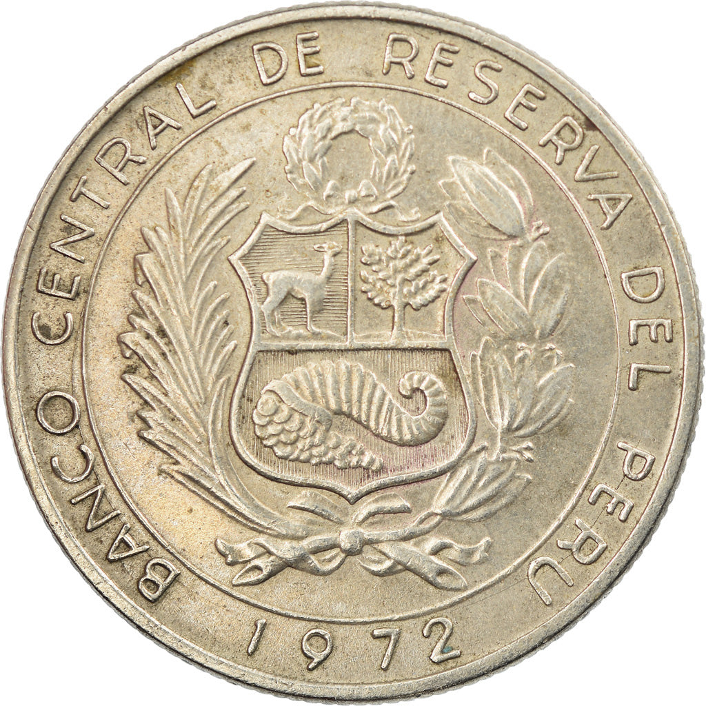 Moneda, Perú, 10 Soles, 1972, MBC, Cobre - níquel, KM:258