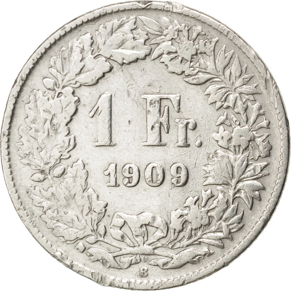 Coin, Switzerland, Franc, 1909, VF(20-25), Silver, KM:24