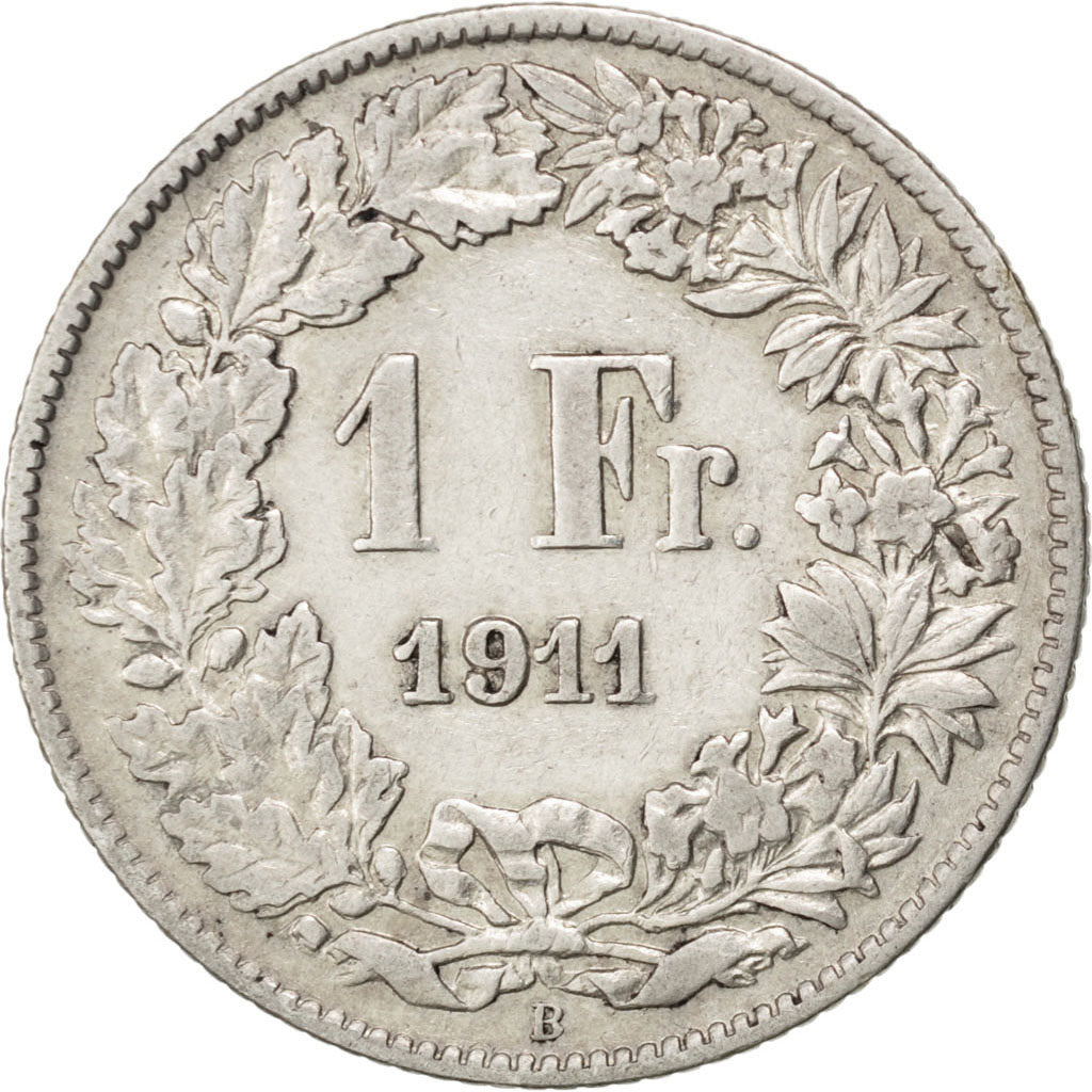 Coin, Switzerland, Franc, 1911, EF(40-45), Silver, KM:24
