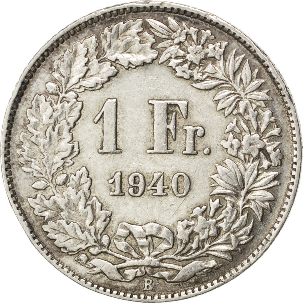 Coin, Switzerland, Franc, 1940, AU(50-53), Silver, KM:24
