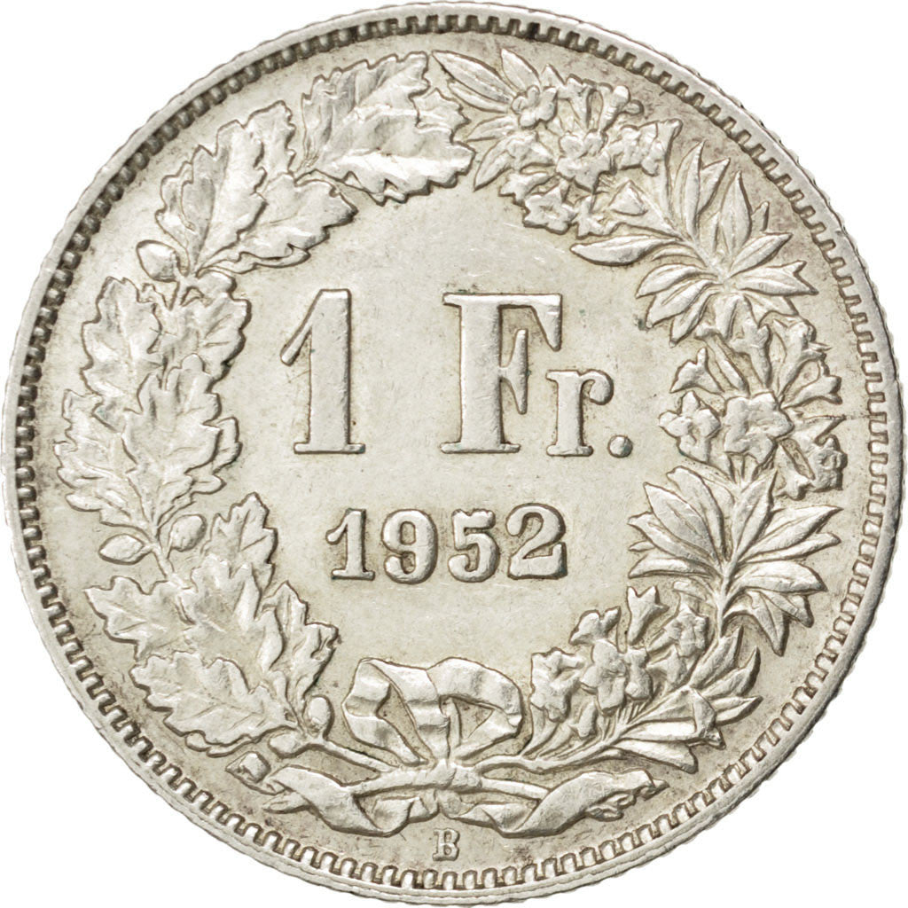 Coin, Switzerland, Franc, 1952, AU(50-53), Silver, KM:24