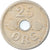 Moeda, Dinamarca, Christian X, 25 Öre, 1929, Copenhagen, EF(40-45)