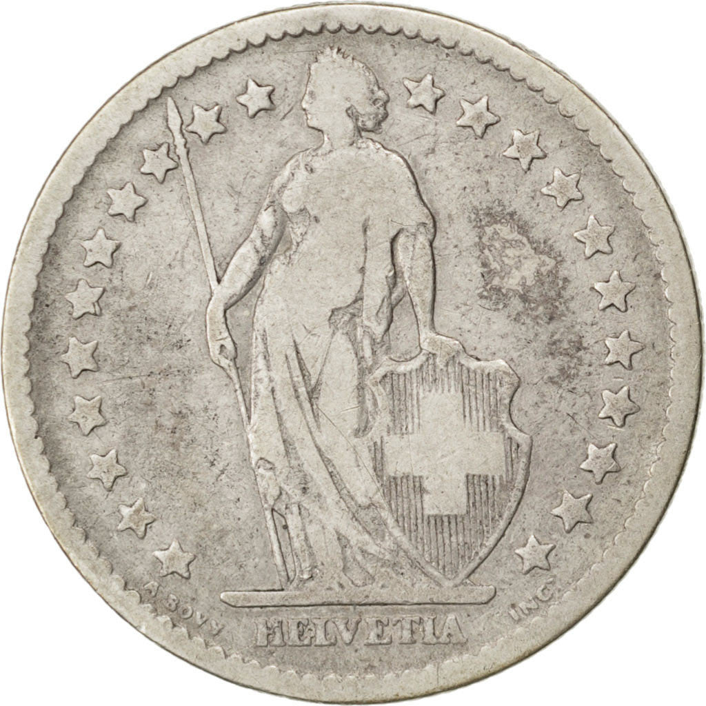 Coin, Switzerland, 2 Francs, 1874, VF(20-25), Silver, KM:21