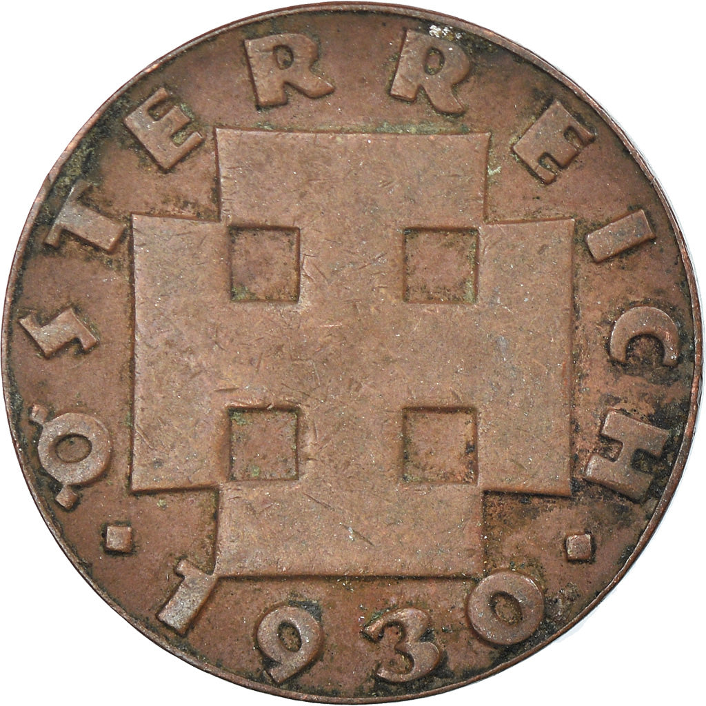 Munten, Oostenrijk, 2 Groschen, 1930, ZF, Bronze, KM:2837
