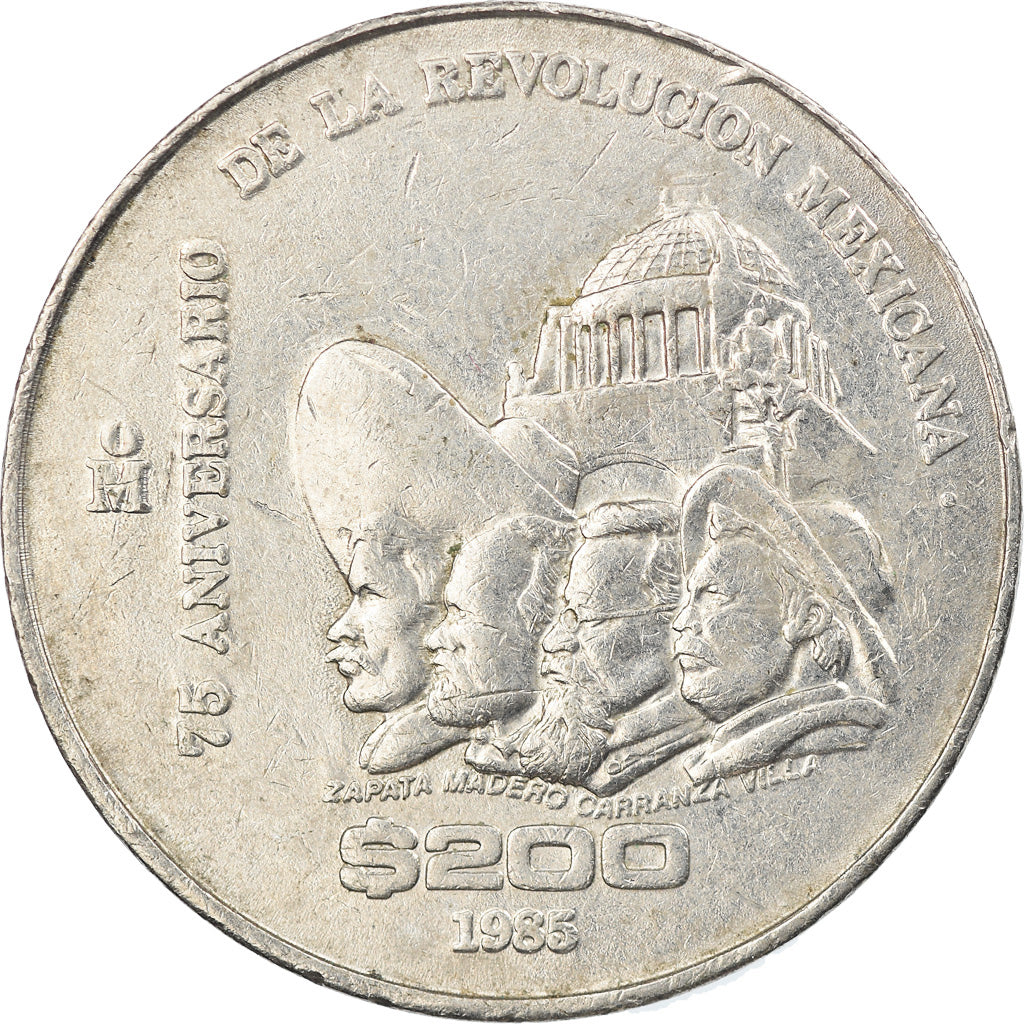 Coin, Mexico, 200 Pesos, 1985, Mexico City, EF(40-45), Copper-nickel, KM:510