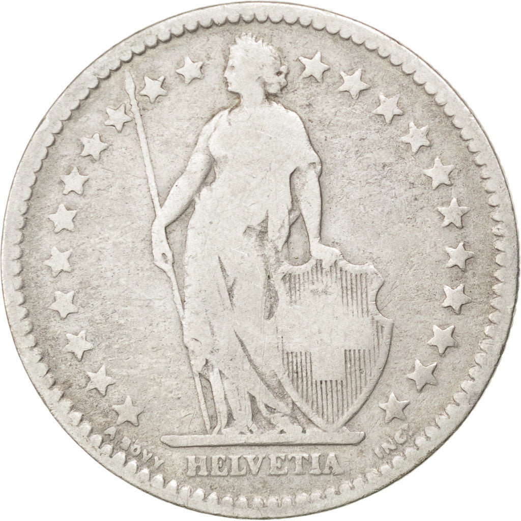 Coin, Switzerland, 2 Francs, 1879, VF(20-25), Silver, KM:21