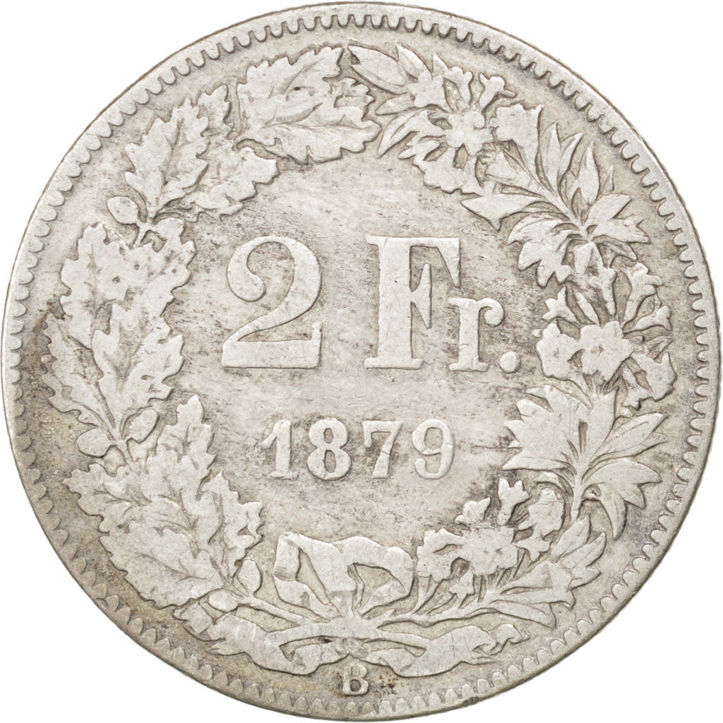 Coin, Switzerland, 2 Francs, 1879, VF(20-25), Silver, KM:21