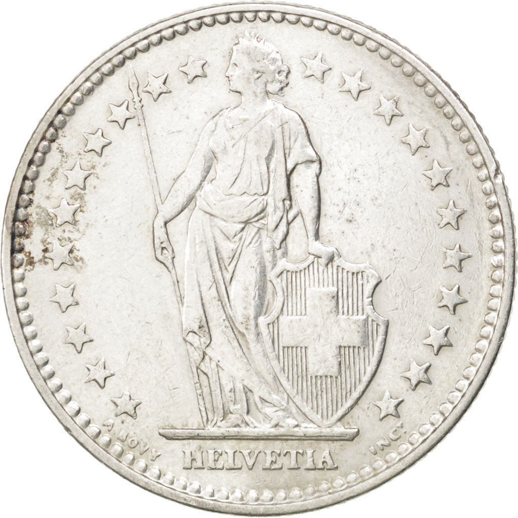 Coin, Switzerland, 2 Francs, 1921, EF(40-45), Silver, KM:21