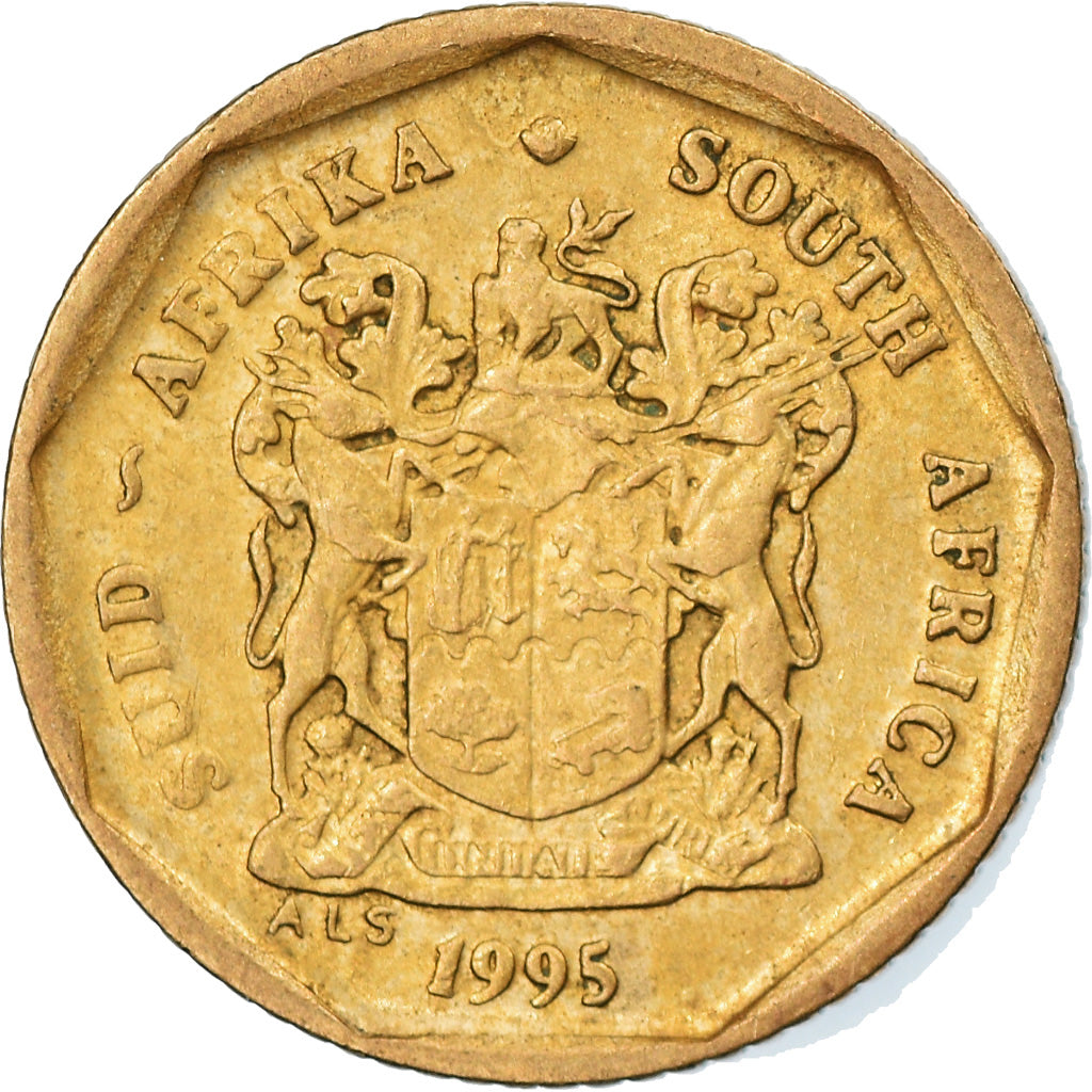 Moneta, Południowa Afryka, 10 Cents, 1995, EF(40-45), Brąz platerowany stalą