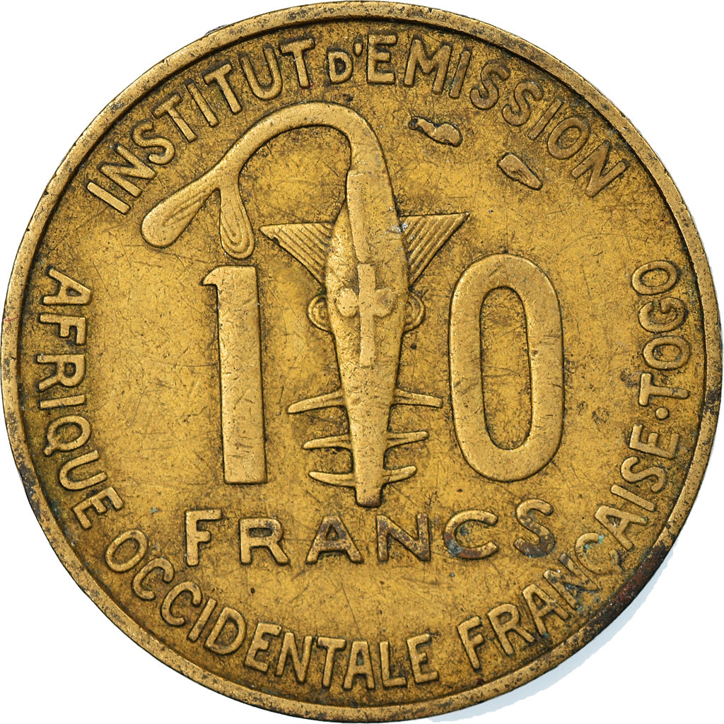 Moeda, África Ocidental Francesa, 10 Francs, 1957, EF(40-45), Alumínio-Bronze