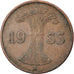 Munten, Duitsland, Weimarrepubliek, Reichspfennig, 1935, Berlin, ZF, Bronze