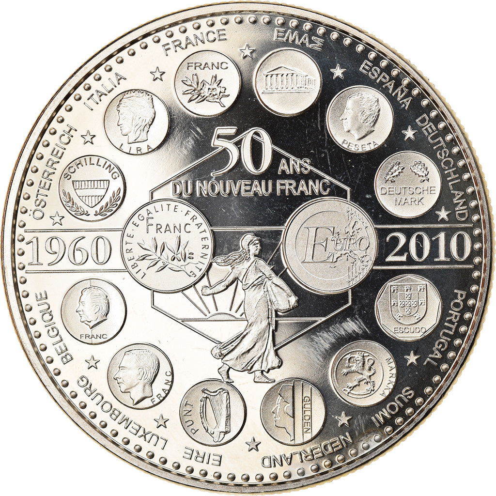 France, Médaille, L'Europe des XXVII, 50 ans du nouveau Franc, Politics, 2010