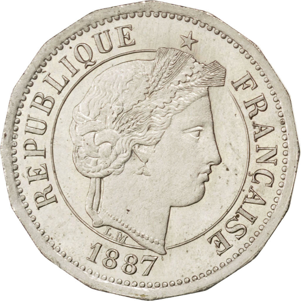 Coin, France, 5 Centimes, 1887, Paris, MS(63), Maillechort, Gadoury:13.3