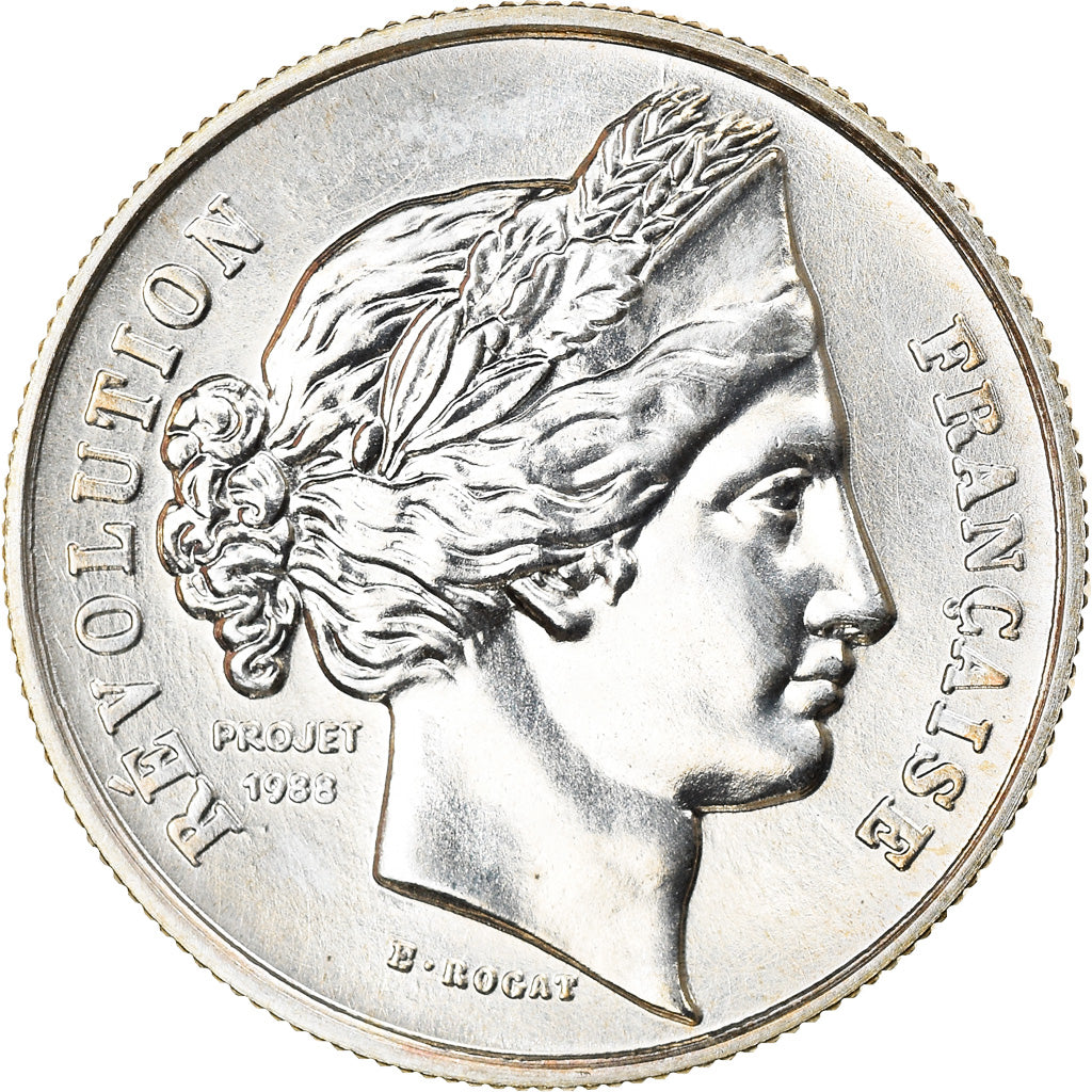 France, Medal, Bicentenaire de la Révolution Française, History, 1989, Rogat