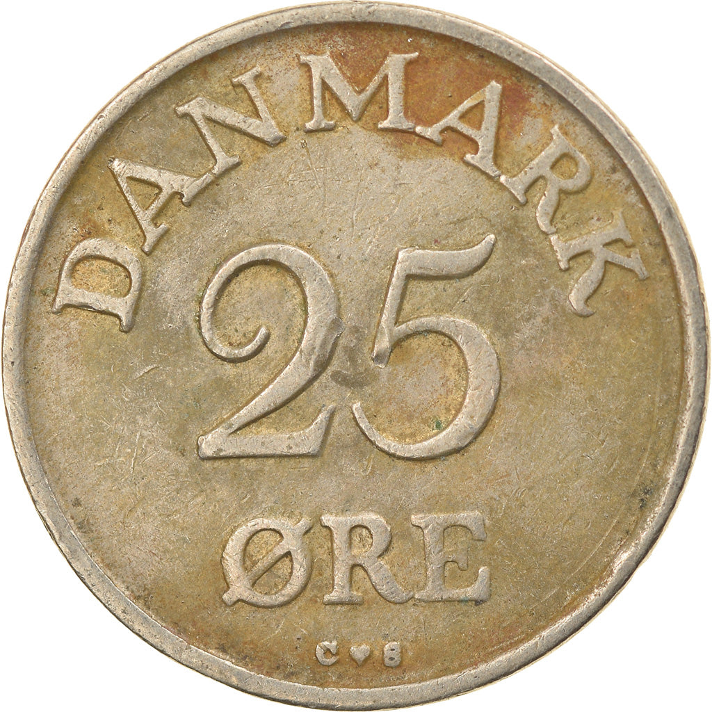 Moeda, Dinamarca, Frederik IX, 25 Öre, 1958, Copenhagen, EF(40-45)