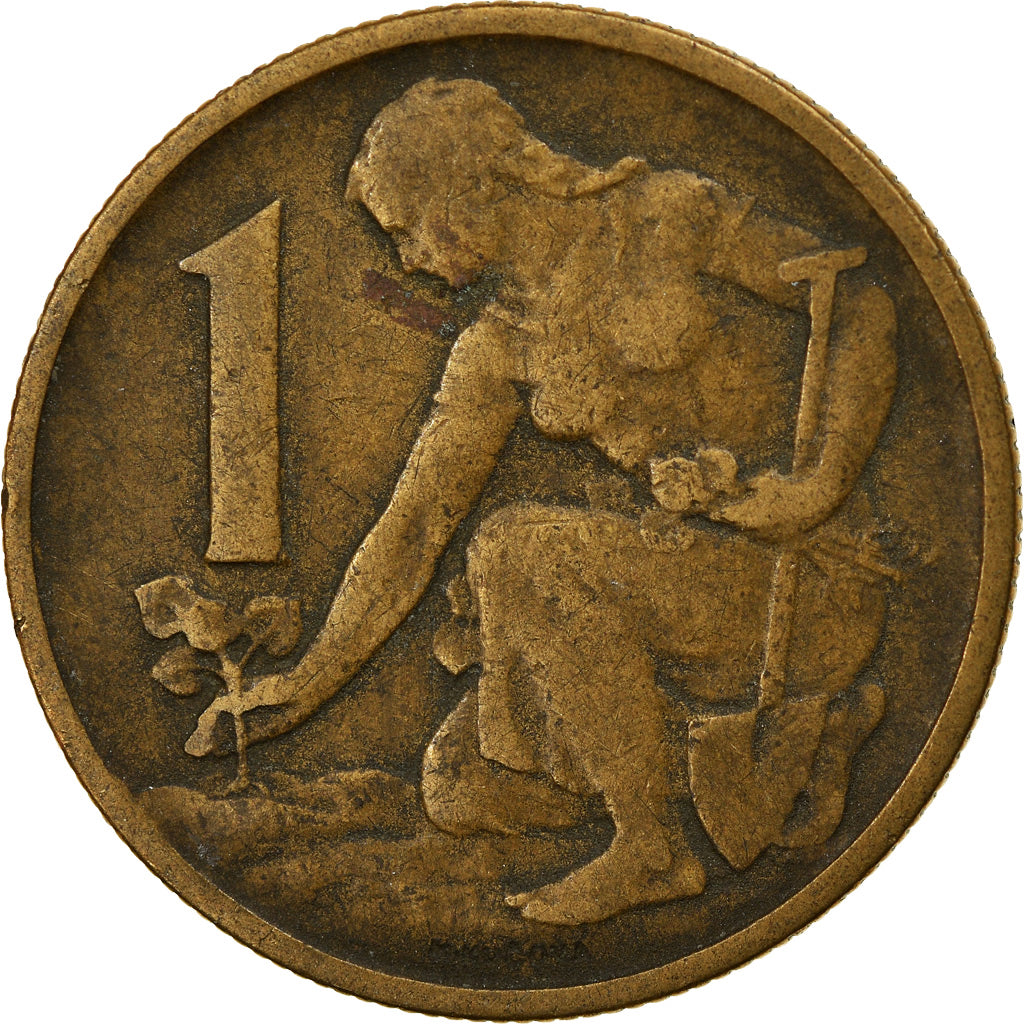 Moneta, Czechosłowacja, Koruna, 1967, VF(30-35), Aluminium-Brąz, KM:50