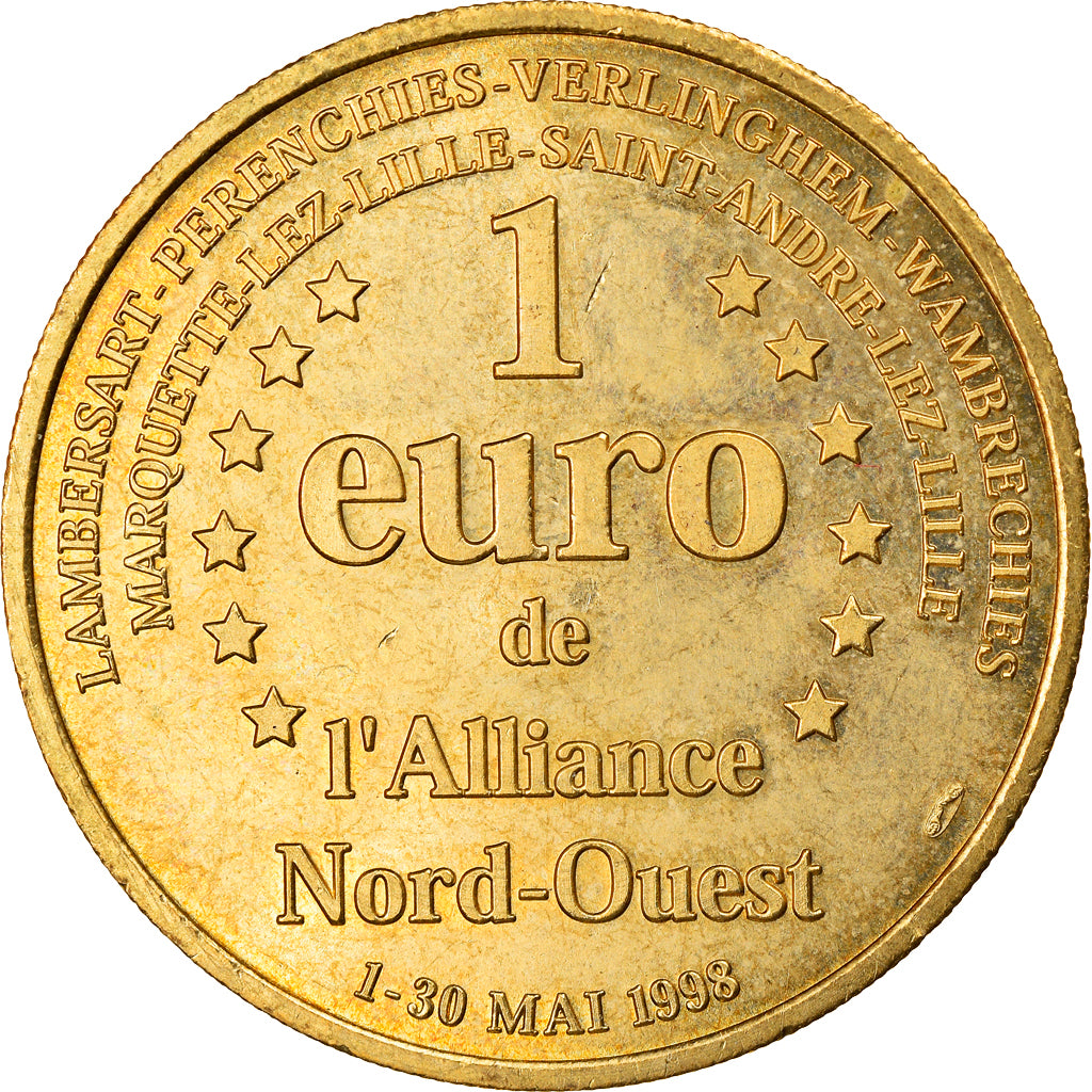 France, Medal, 1 Euro de l'Alliance Nord-Ouest, 1998, AU(55-58)