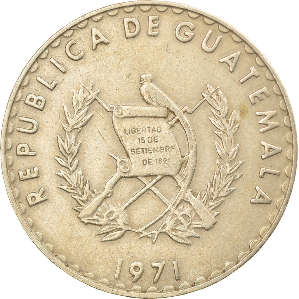 Coin, Guatemala, 25 Centavos, 1971, EF(40-45), Copper-nickel, KM:272