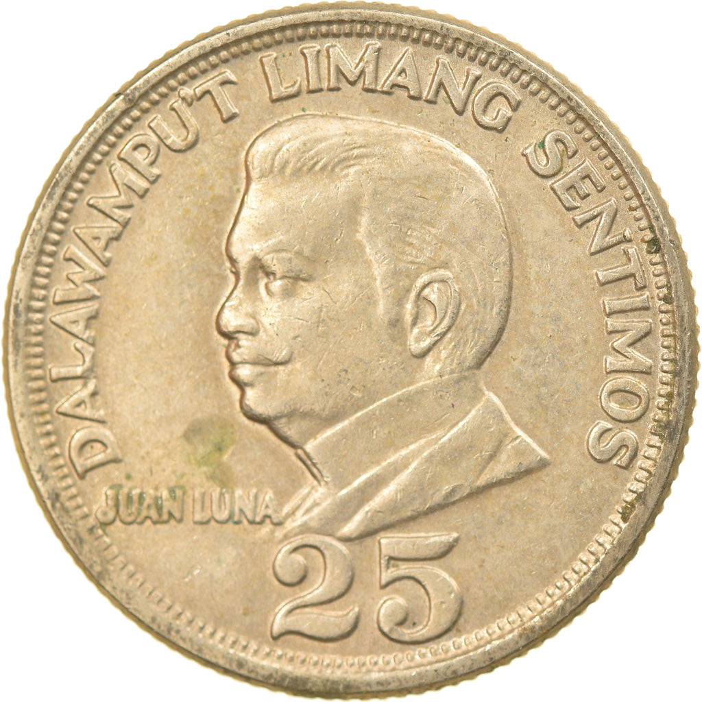 Münze, Philippinen, 25 Sentimos, 1970, SS, Copper-Nickel-Zinc, KM:199