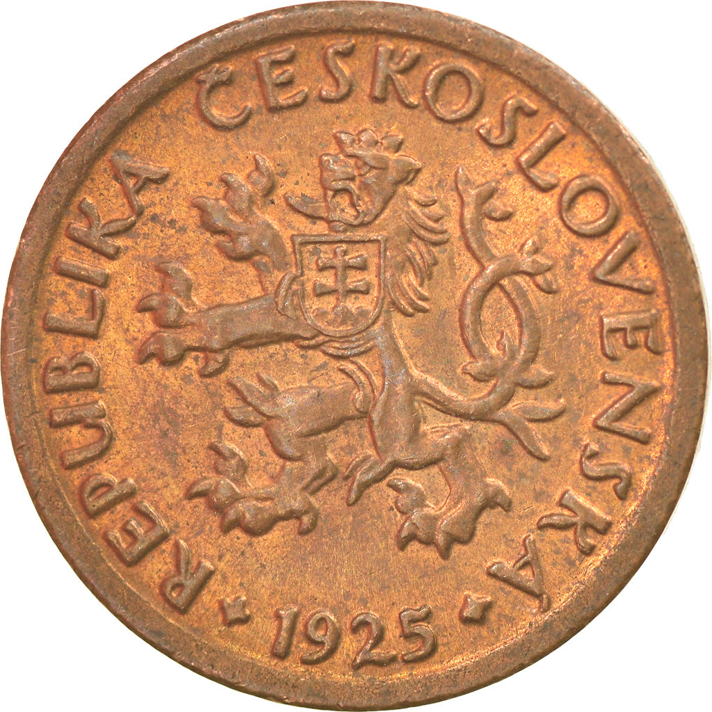 Monnaie, Tchécoslovaquie, 10 Haleru, 1925, TTB, Bronze, KM:3
