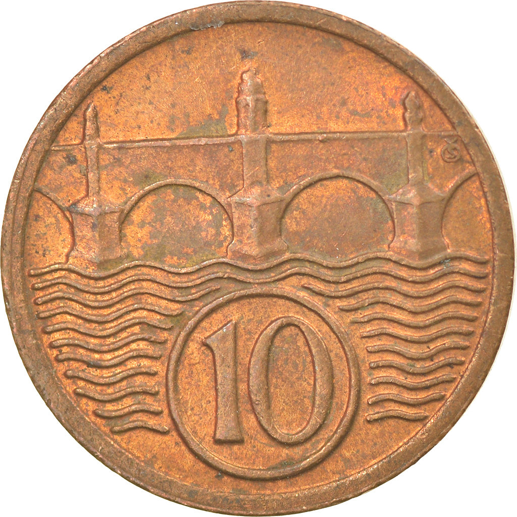 Monnaie, Tchécoslovaquie, 10 Haleru, 1925, TTB, Bronze, KM:3