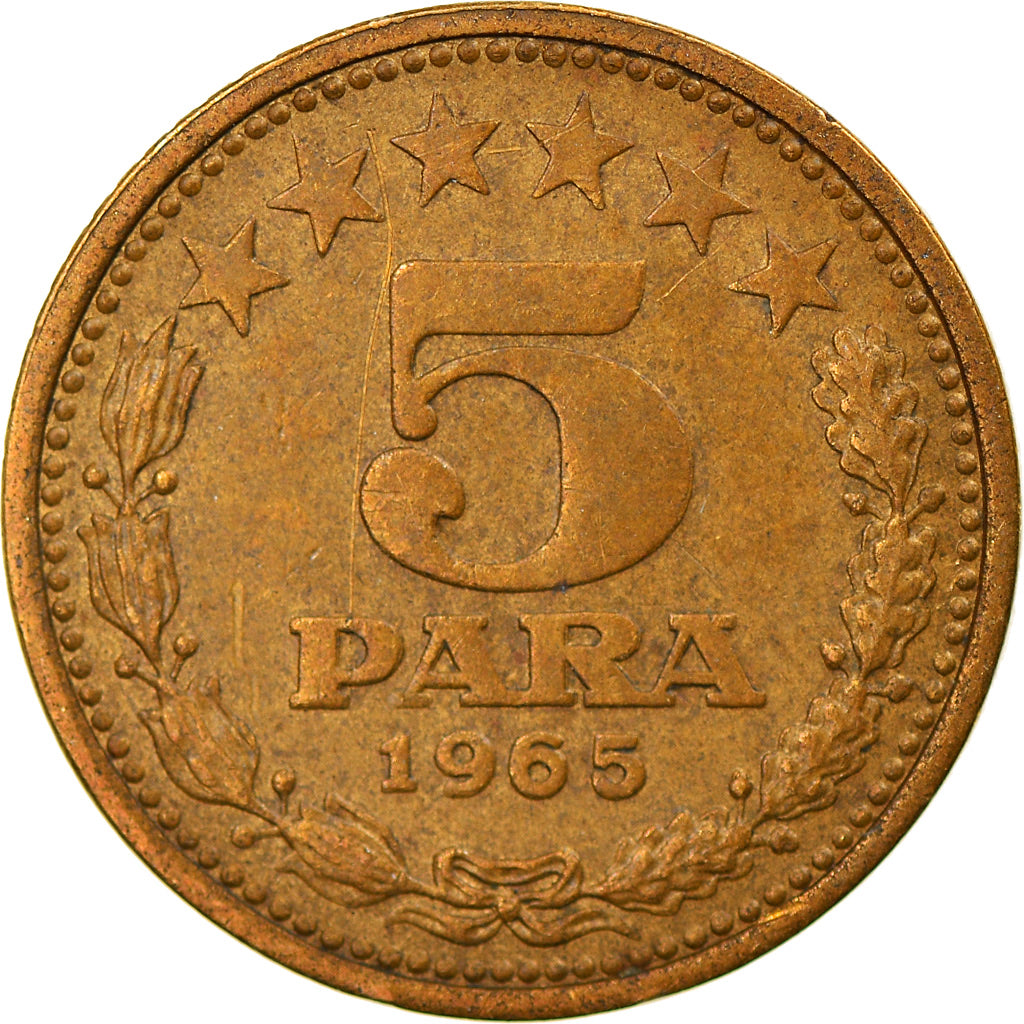 Monnaie, Yougoslavie, 5 Para, 1965, TTB, Laiton, KM:42