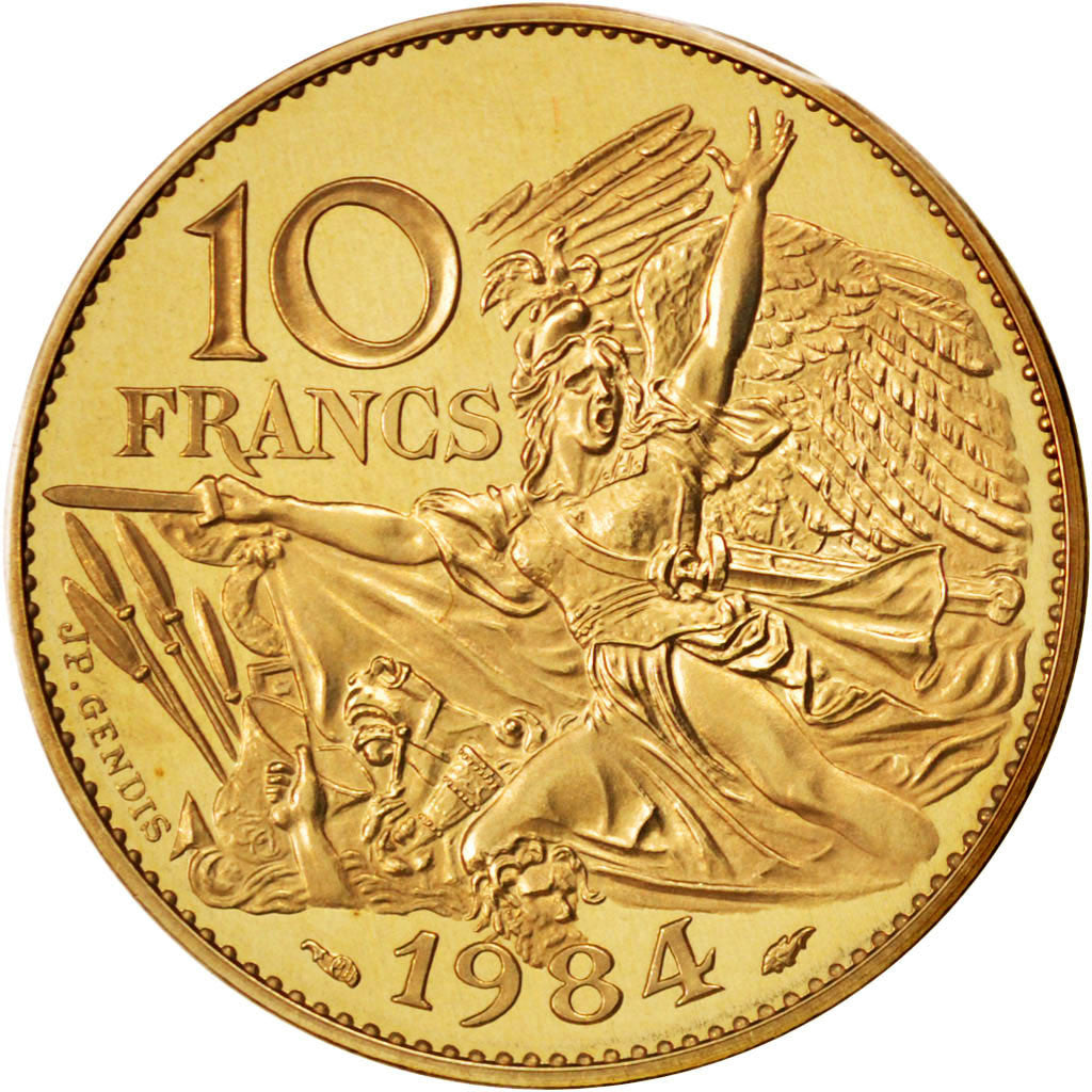 Coin, France, 10 Francs, 1984, MS(65-70), Copper-Nickel-Aluminum, KM:P919
